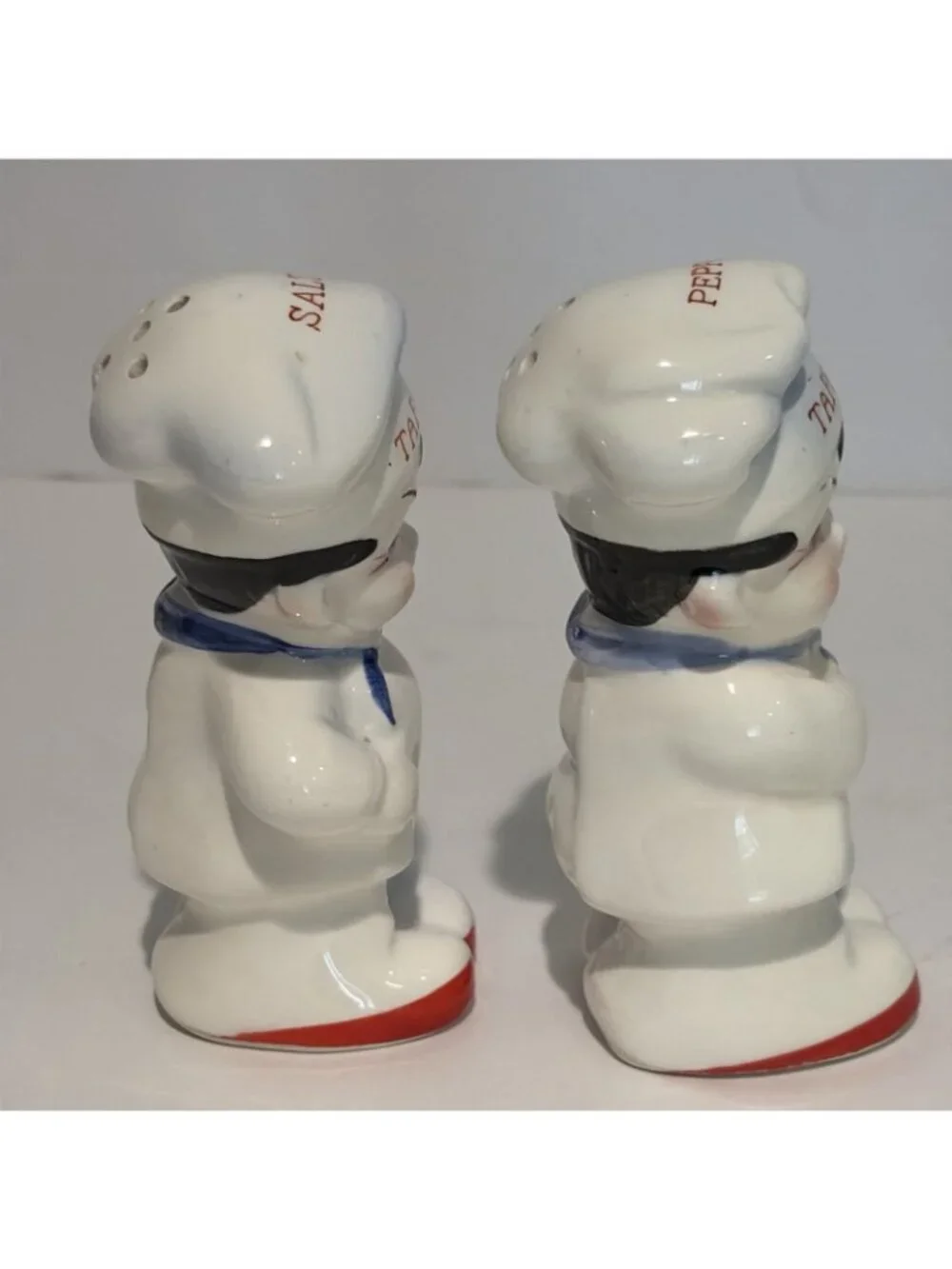 Vintage Tappan Range Stove Promo Chef Salt and Pepper Shakers 1950s Kitschy